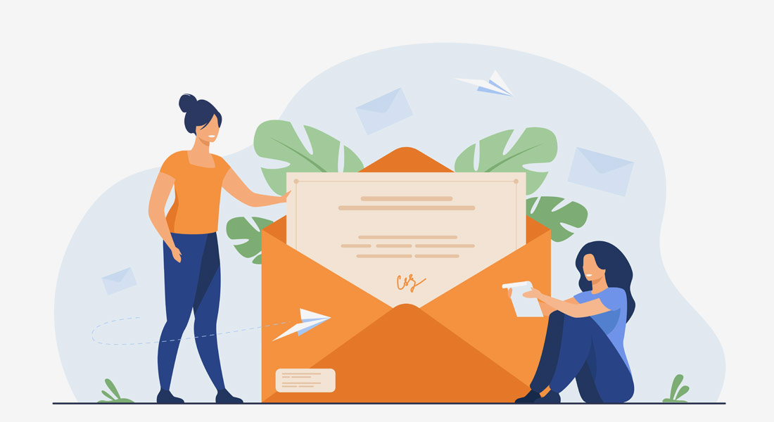 women opening a letter that contains a proposal for an open call