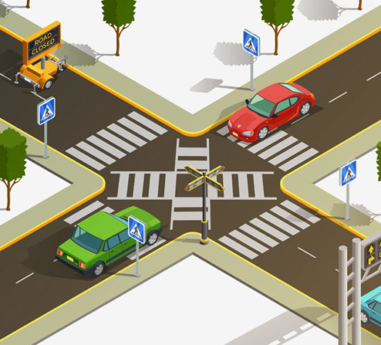 Two streets crossing, symbolising how intersection of discriminatory factors like gender and race