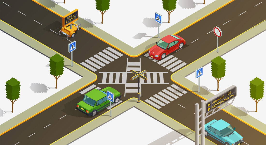 Two streets crossing, symbolising how intersection of discriminatory factors like gender and race